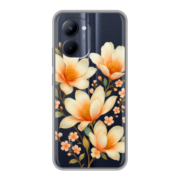 Силиконовый чехол на Realme C33 с принтом Цветы Силиконовый чехол на Realme C33 с принтом Цветы