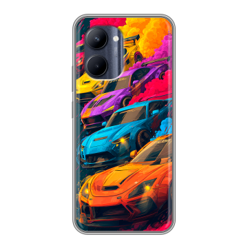 Силиконовый чехол на Realme C33 с принтом Тачки Силиконовый чехол на Realme C33 с принтом Тачки
