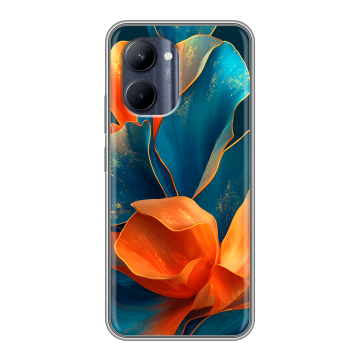 Силиконовый чехол на Realme C33 с принтом Цветы Силиконовый чехол на Realme C33 с принтом Цветы