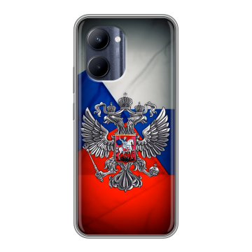 Силиконовый чехол на Realme C33 с принтом Флаг России Силиконовый чехол на Realme C33 с принтом Флаг России