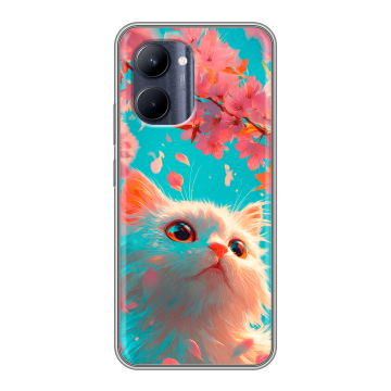 Силиконовый чехол на Realme C33 с принтом Красивый кот