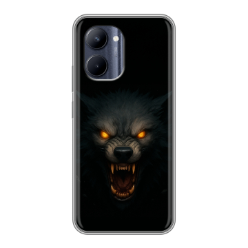 Силиконовый чехол на Realme C33 с принтом Волк
