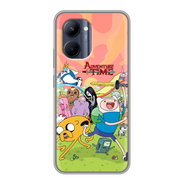 Силиконовый чехол на Realme C33 с принтом Adventure time Время приключений