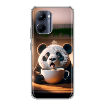 Силиконовый чехол на Realme C33 с принтом смешная панда Силиконовый чехол на Realme C33 с принтом смешная панда