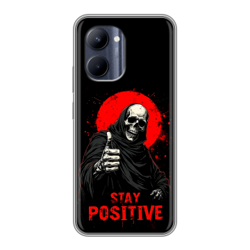 Силиконовый чехол на Realme C33 с принтом смешной скелет