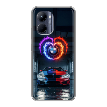 Силиконовый чехол на Realme C33 с принтом BMW БМВ