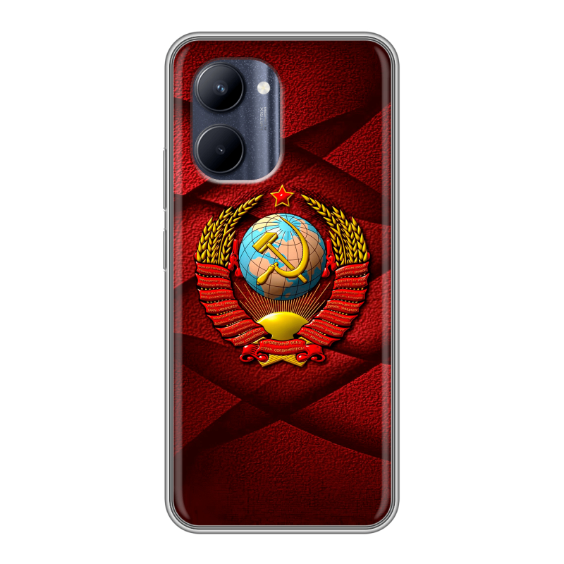 Силиконовый противоударный чехол на Realme C33 с принтом Герб СССР Силиконовый противоударный чехол на Realme C33 с принтом Герб СССР