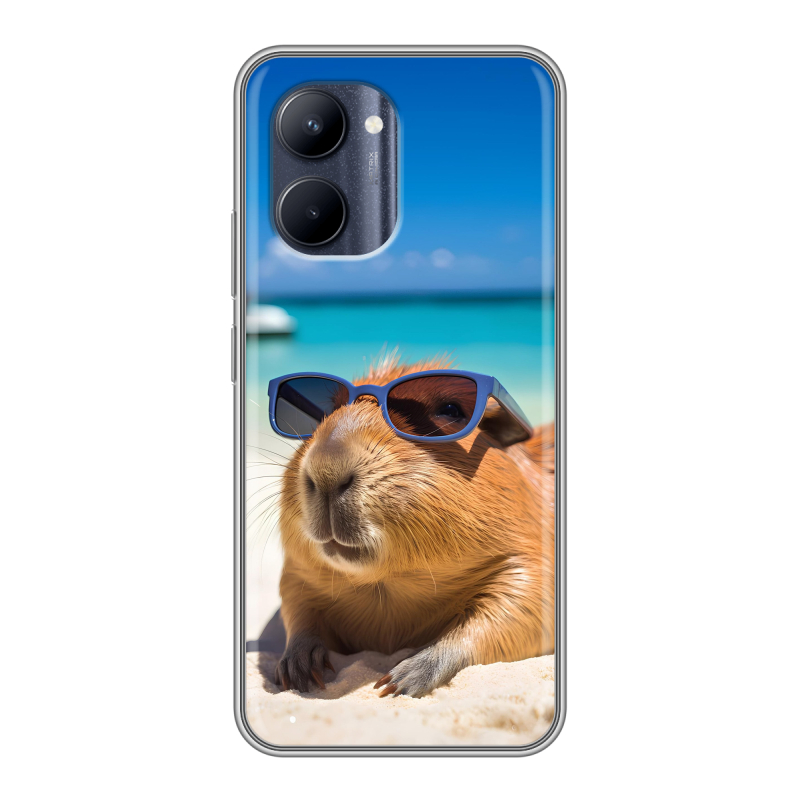 Силиконовый чехол на Realme C33 с принтом Капибара Силиконовый чехол на Realme C33 с принтом Капибара