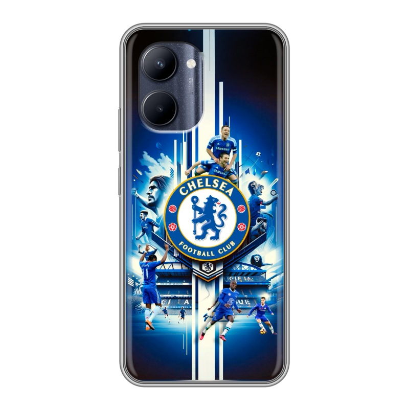 Силиконовый противоударный чехол на Realme C33 с принтом Chelsea Челси Силиконовый противоударный чехол на Realme C33 с принтом Chelsea Челси