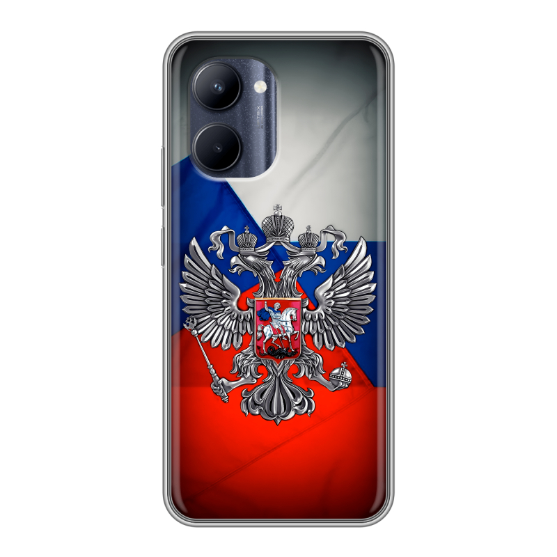 Силиконовый чехол на Realme C33 с принтом Флаг России Силиконовый чехол на Realme C33 с принтом Флаг России