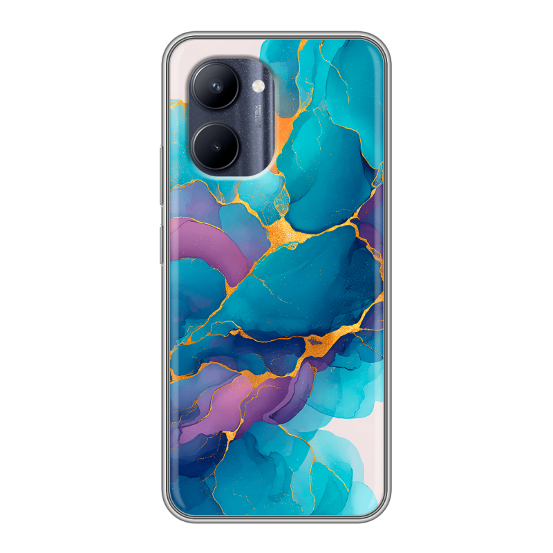 Силиконовый чехол на Realme C33 с принтом Мрамор блестки Силиконовый чехол на Realme C33 с принтом Мрамор блестки