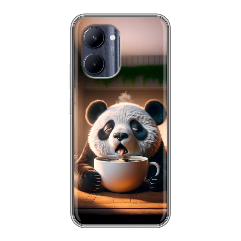 Силиконовый чехол на Realme C33 с принтом смешная панда Силиконовый чехол на Realme C33 с принтом смешная панда