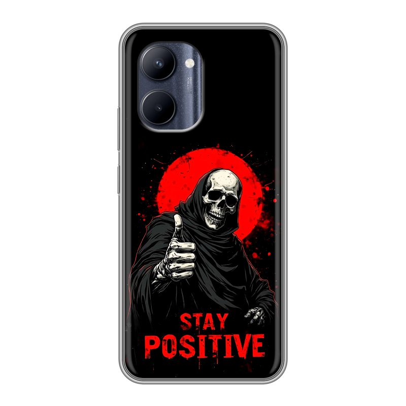 Силиконовый чехол на Realme C33 с принтом смешной скелет Силиконовый чехол на Realme C33 с принтом смешной скелет