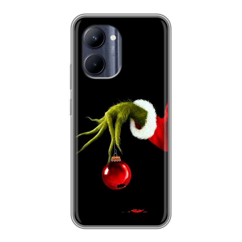 Силиконовый противоударный чехол на Realme C33 с принтом Новый год Гринч Силиконовый противоударный чехол на Realme C33 с принтом Новый год Гринч