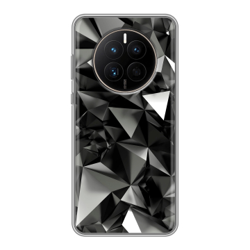 Силиконовый чехол на Huawei Mate 50 с принтом Черные кристаллы Силиконовый чехол на Huawei Mate 50 с принтом Черные кристаллы
