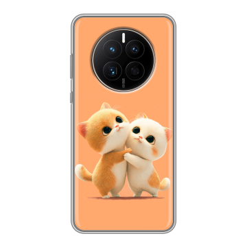 Силиконовый чехол на Huawei Mate 50 с принтом Милые котики Силиконовый чехол на Huawei Mate 50 с принтом Милые котики