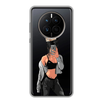 Силиконовый чехол на Huawei Mate 50 с принтом Женские принты Силиконовый чехол на Huawei Mate 50 с принтом Женские принты