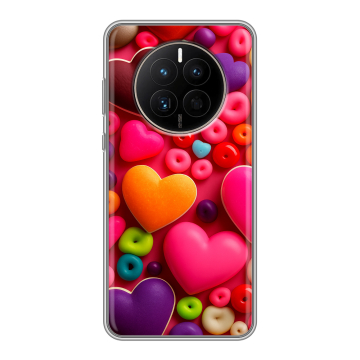 Силиконовый чехол на Huawei Mate 50 с принтом Сердечки Силиконовый чехол на Huawei Mate 50 с принтом Сердечки