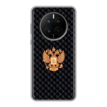 Силиконовый чехол на Huawei Mate 50 с принтом Герб России принт