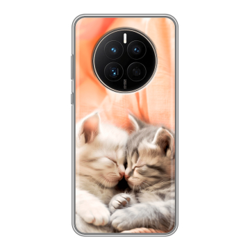 Силиконовый чехол на Huawei Mate 50 с принтом Котята