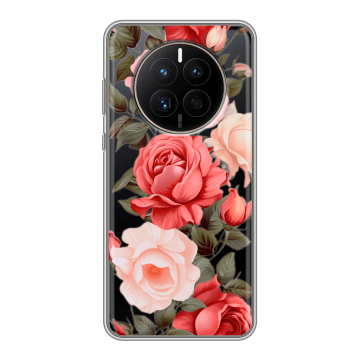 Силиконовый чехол на Huawei Mate 50 с принтом Розы Силиконовый чехол на Huawei Mate 50 с принтом Розы
