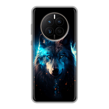 Силиконовый чехол на Huawei Mate 50 с принтом Волк ночной Силиконовый чехол на Huawei Mate 50 с принтом Волк ночной