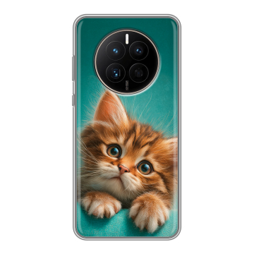 Силиконовый чехол на Huawei Mate 50 с принтом котенок