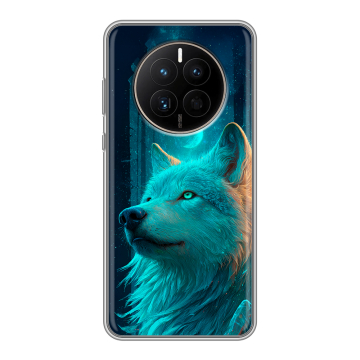 Силиконовый чехол на Huawei Mate 50 с принтом бабочки саккура