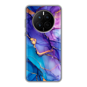 Силиконовый чехол на Huawei Mate 50 с принтом синий мрамор Силиконовый чехол на Huawei Mate 50 с принтом синий мрамор