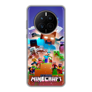 Силиконовый чехол на Huawei Mate 50 с принтом Майнкрафт Minecraft