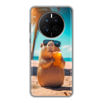Силиконовый чехол на Huawei Mate 50 с принтом Капибара Силиконовый чехол на Huawei Mate 50 с принтом Капибара