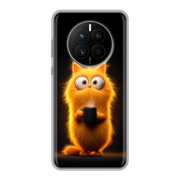 Силиконовый чехол на Huawei Mate 50 с принтом Смешной кот Силиконовый чехол на Huawei Mate 50 с принтом Смешной кот