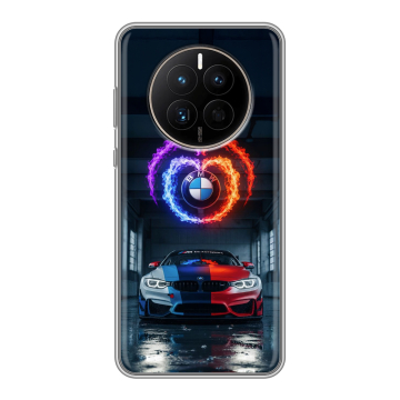 Силиконовый чехол на Huawei Mate 50 с принтом BMW БМВ Силиконовый чехол на Huawei Mate 50 с принтом BMW БМВ