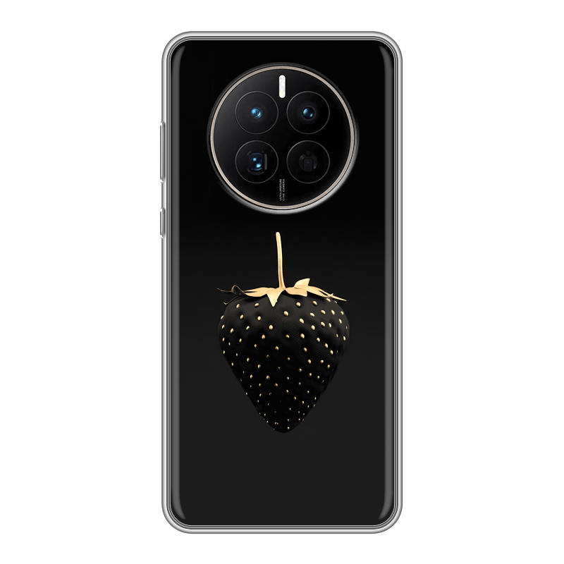 Силиконовый противоударный чехол на Huawei Mate 50 с принтом Черная клубника Силиконовый противоударный чехол на Huawei Mate 50 с принтом Черная клубника
