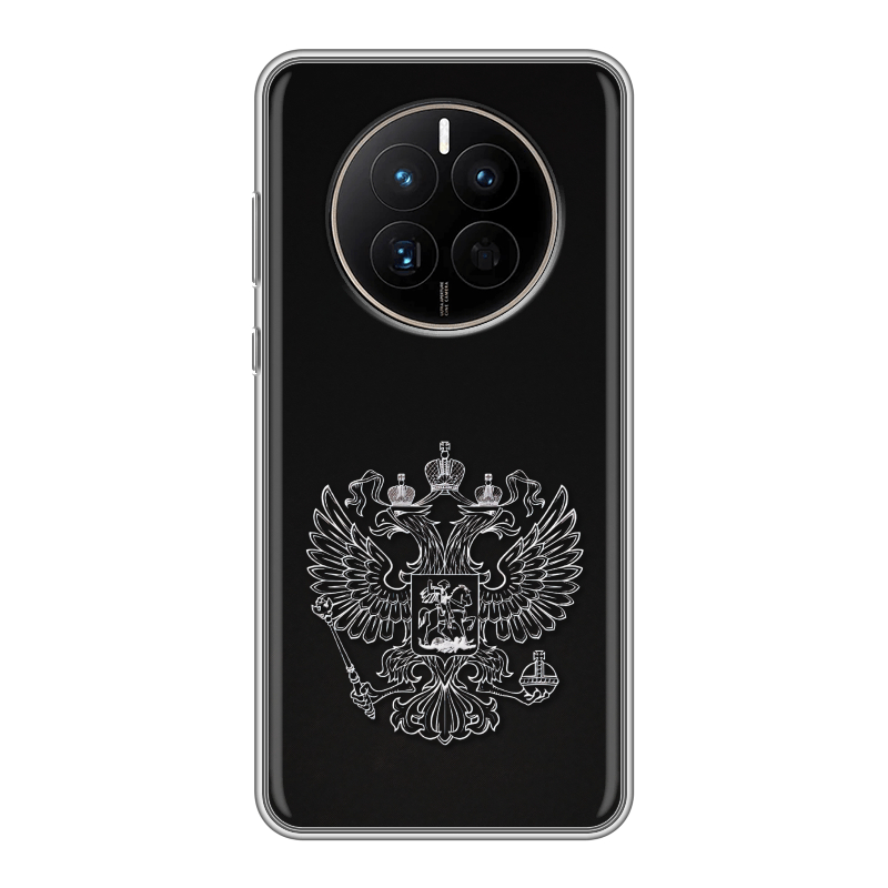 Силиконовый противоударный чехол на Huawei Mate 50 с принтом Герб России Силиконовый противоударный чехол на Huawei Mate 50 с принтом Герб России