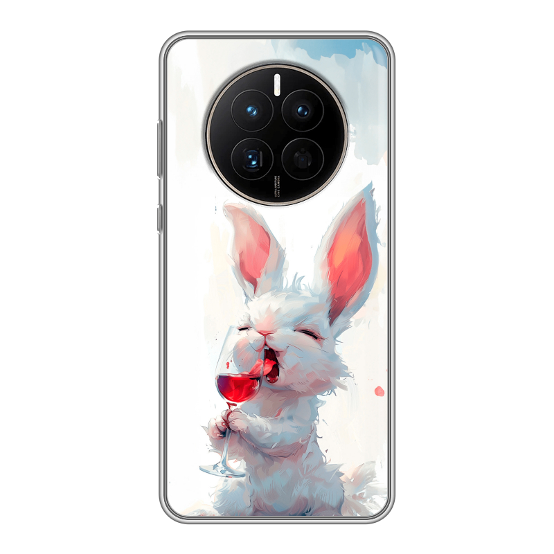 Силиконовый чехол на Huawei Mate 50 с принтом кролик зайчик Силиконовый чехол на Huawei Mate 50 с принтом кролик зайчик