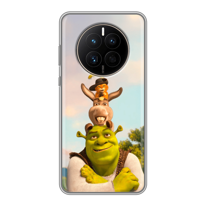 Силиконовый противоударный чехол на Huawei Mate 50 с принтом Шрек Shrek Силиконовый противоударный чехол на Huawei Mate 50 с принтом Шрек Shrek