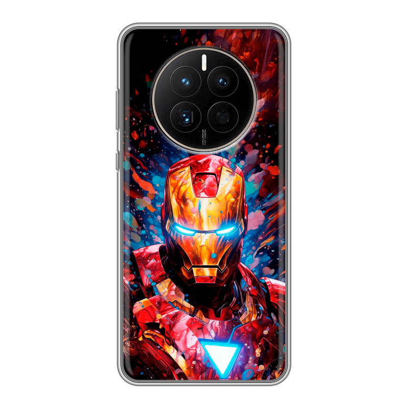 Силиконовый противоударный чехол на Huawei Mate 50 с принтом Железный человек Ironman Силиконовый противоударный чехол на Huawei Mate 50 с принтом Железный человек Ironman