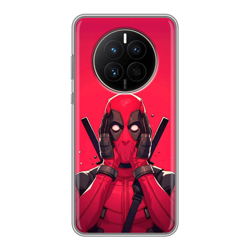 Силиконовый противоударный чехол на Huawei Mate 50 с принтом Дедпул Deadpool Силиконовый противоударный чехол на Huawei Mate 50 с принтом Дедпул Deadpool