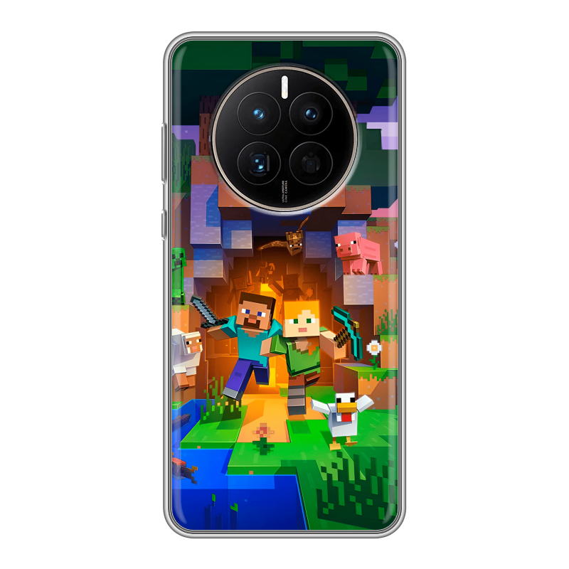 Силиконовый противоударный чехол на Huawei Mate 50 с принтом Майнкрафт Minecraft Силиконовый противоударный чехол на Huawei Mate 50 с принтом Майнкрафт Minecraft