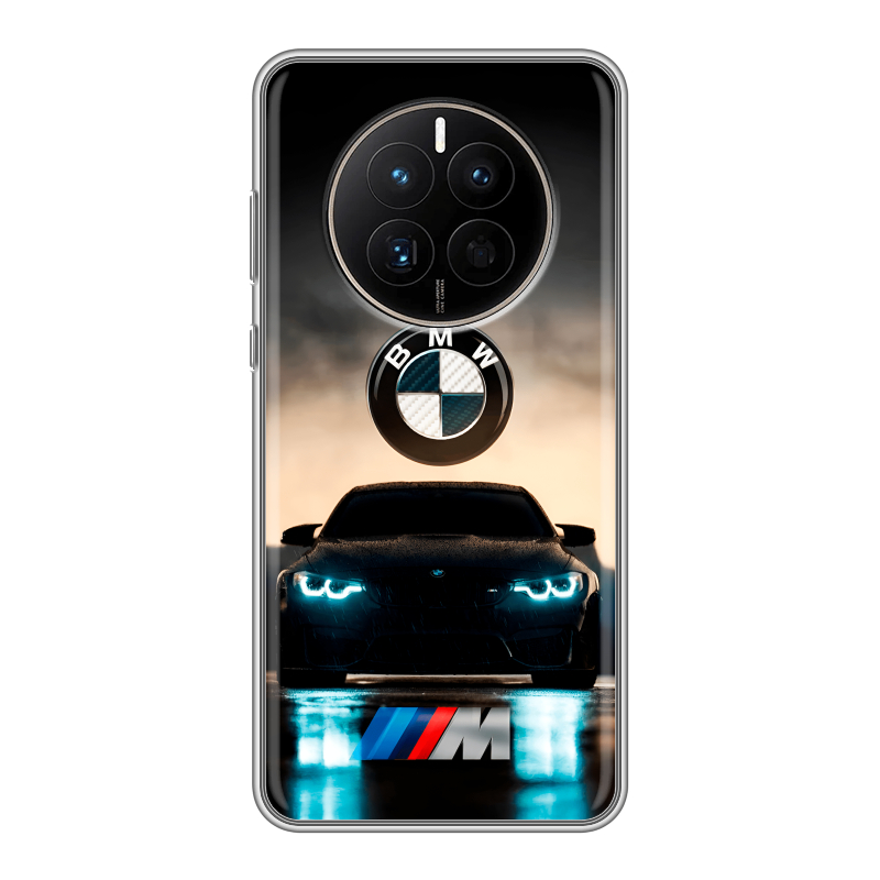 Силиконовый чехол на Huawei Mate 50 с принтом БМВ BMW Силиконовый чехол на Huawei Mate 50 с принтом БМВ BMW