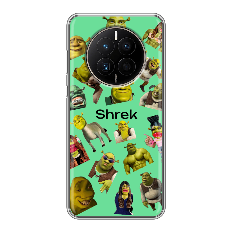 Силиконовый чехол на Huawei Mate 50 с принтом Шрек Shrek Силиконовый чехол на Huawei Mate 50 с принтом Шрек Shrek
