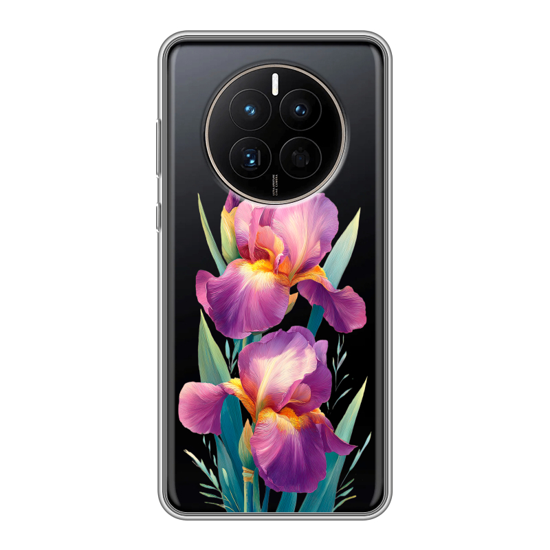 Силиконовый противоударный чехол на Huawei Mate 50 с принтом Цветы орхидеи Силиконовый противоударный чехол на Huawei Mate 50 с принтом Цветы орхидеи