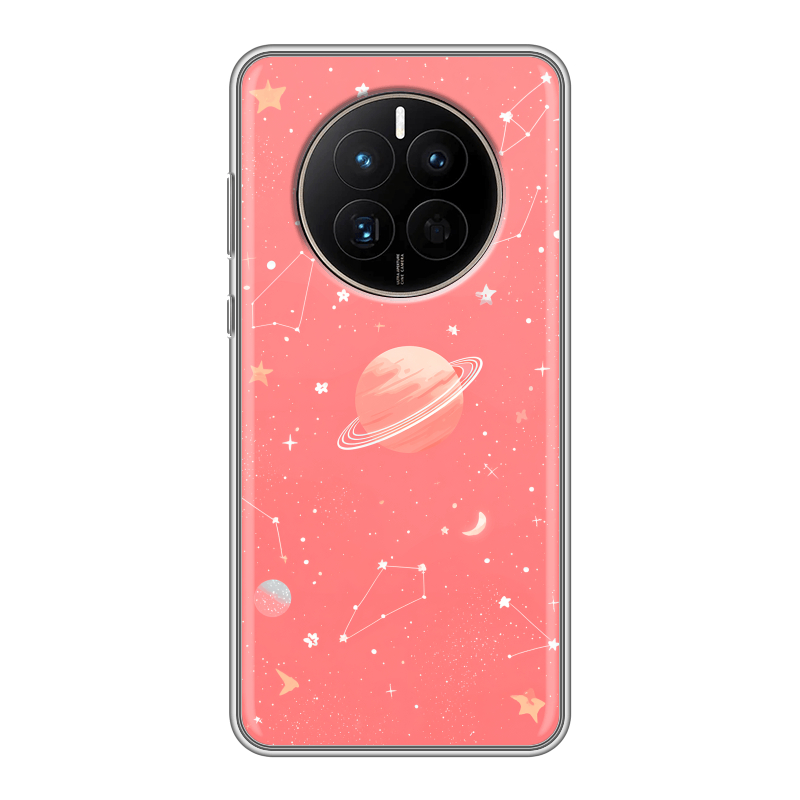 Силиконовый чехол на Huawei Mate 50 с принтом Розовый космос Силиконовый чехол на Huawei Mate 50 с принтом Розовый космос