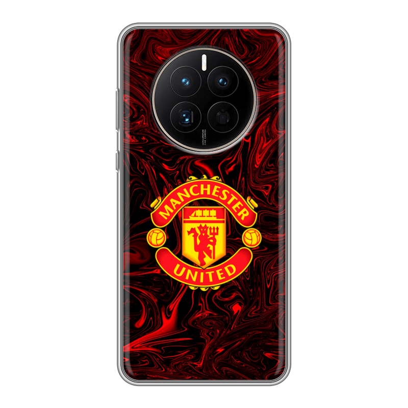 Силиконовый противоударный чехол на Huawei Mate 50 с принтом Manchester United Силиконовый противоударный чехол на Huawei Mate 50 с принтом Manchester United