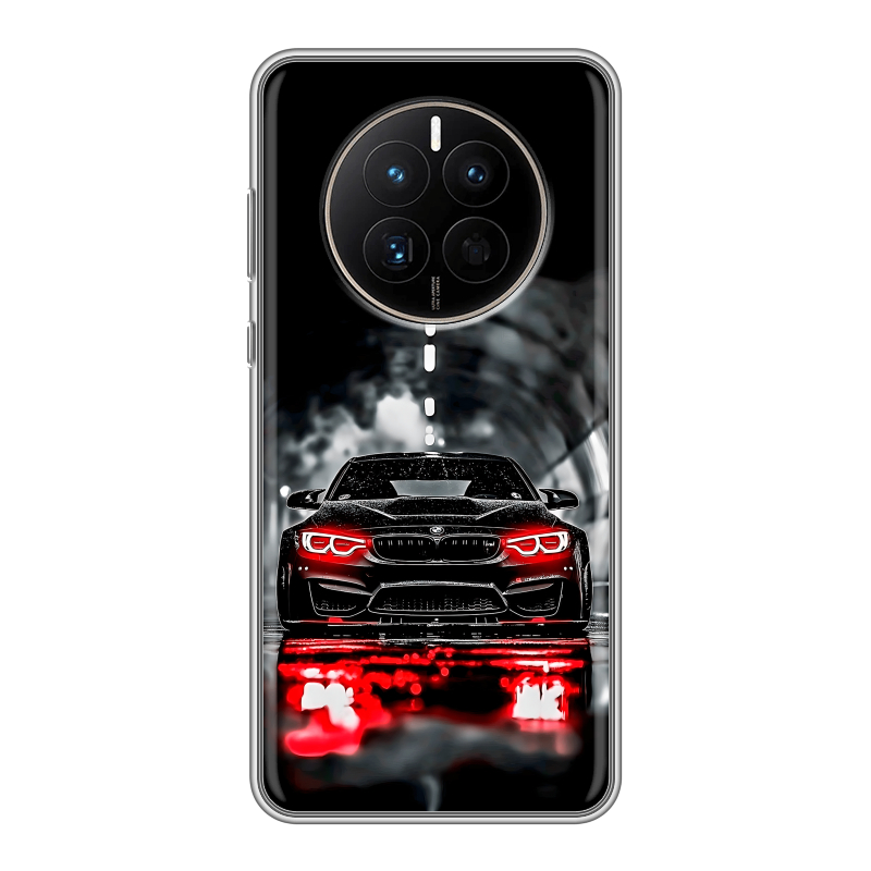 Силиконовый чехол на Huawei Mate 50 с принтом BMW БМВ Силиконовый чехол на Huawei Mate 50 с принтом BMW БМВ