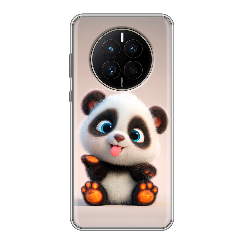 Силиконовый чехол на Huawei Mate 50 с принтом милая панда Силиконовый чехол на Huawei Mate 50 с принтом милая панда