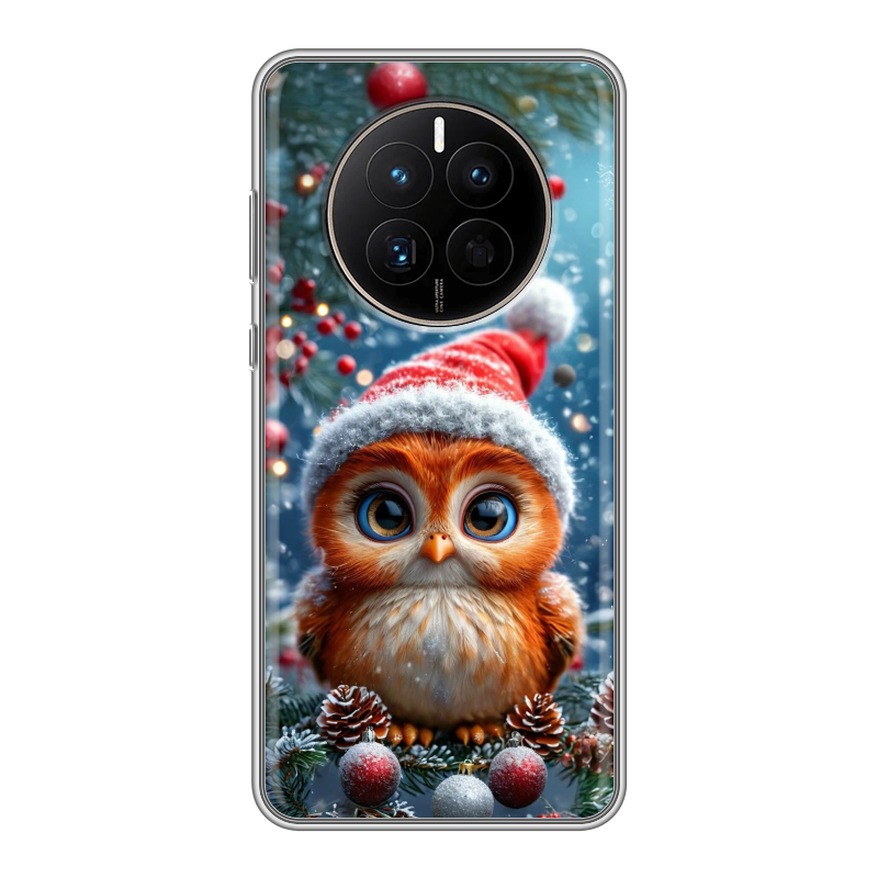 Силиконовый противоударный чехол на Huawei Mate 50 с принтом Новый год Силиконовый противоударный чехол на Huawei Mate 50 с принтом Новый год