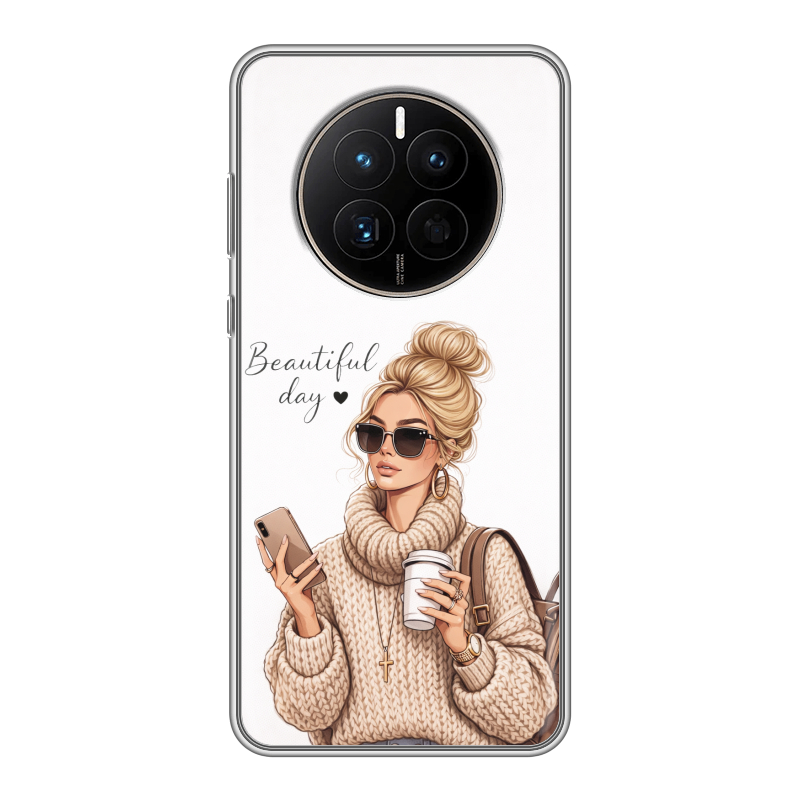Силиконовый чехол на Huawei Mate 50 с принтом женский Силиконовый чехол на Huawei Mate 50 с принтом женский