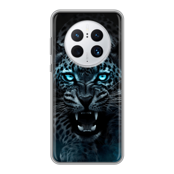 Силиконовый чехол на Huawei Mate 50 Pro с принтом Темный леопард